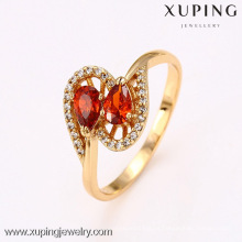 Anillo de la piedra preciosa roja de la joyería de 12657 Xuping, anillos de compromiso de cristal al por mayor de la moda al por mayor